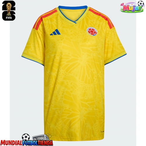 Camiseta Colombia Primera Equipación Replica Mundial 2026 para mujer mangas cortas